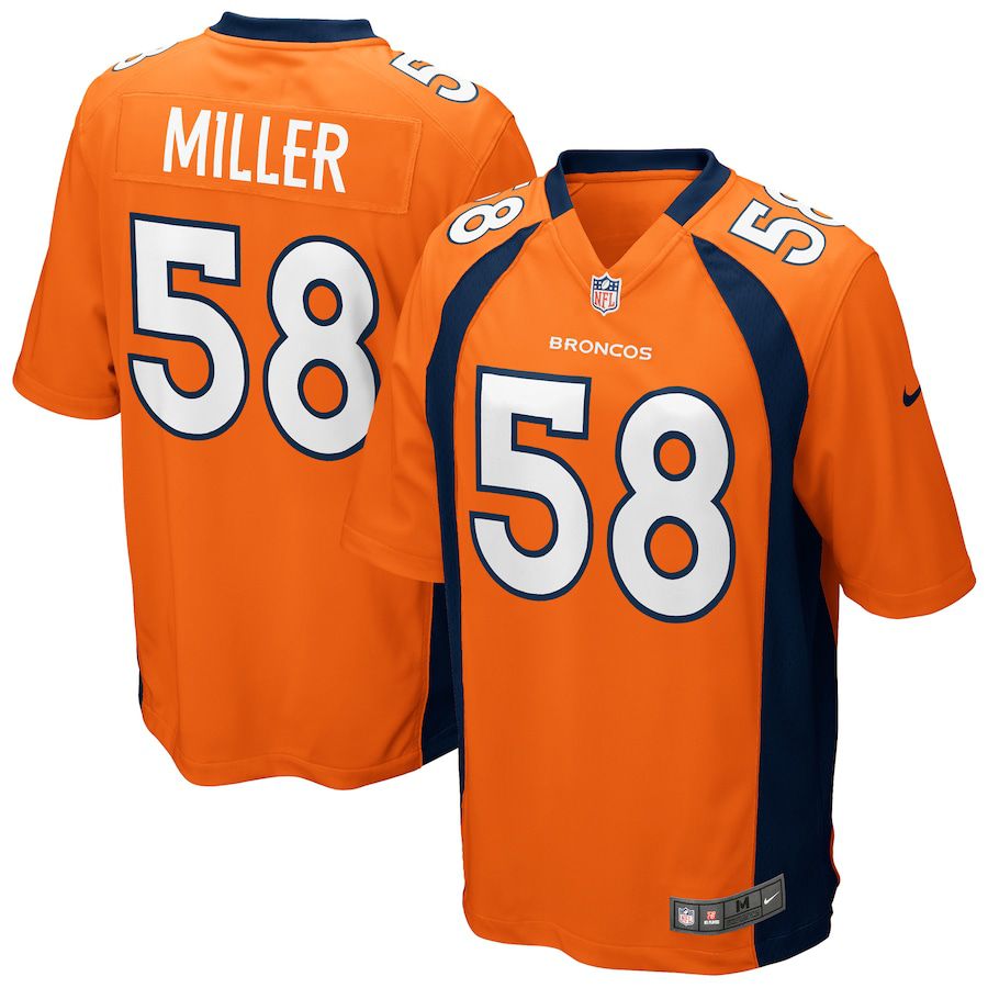 Men Denver Broncos #58 Von Miller Nike Orange Game NFL Jersey->denver broncos->NFL Jersey